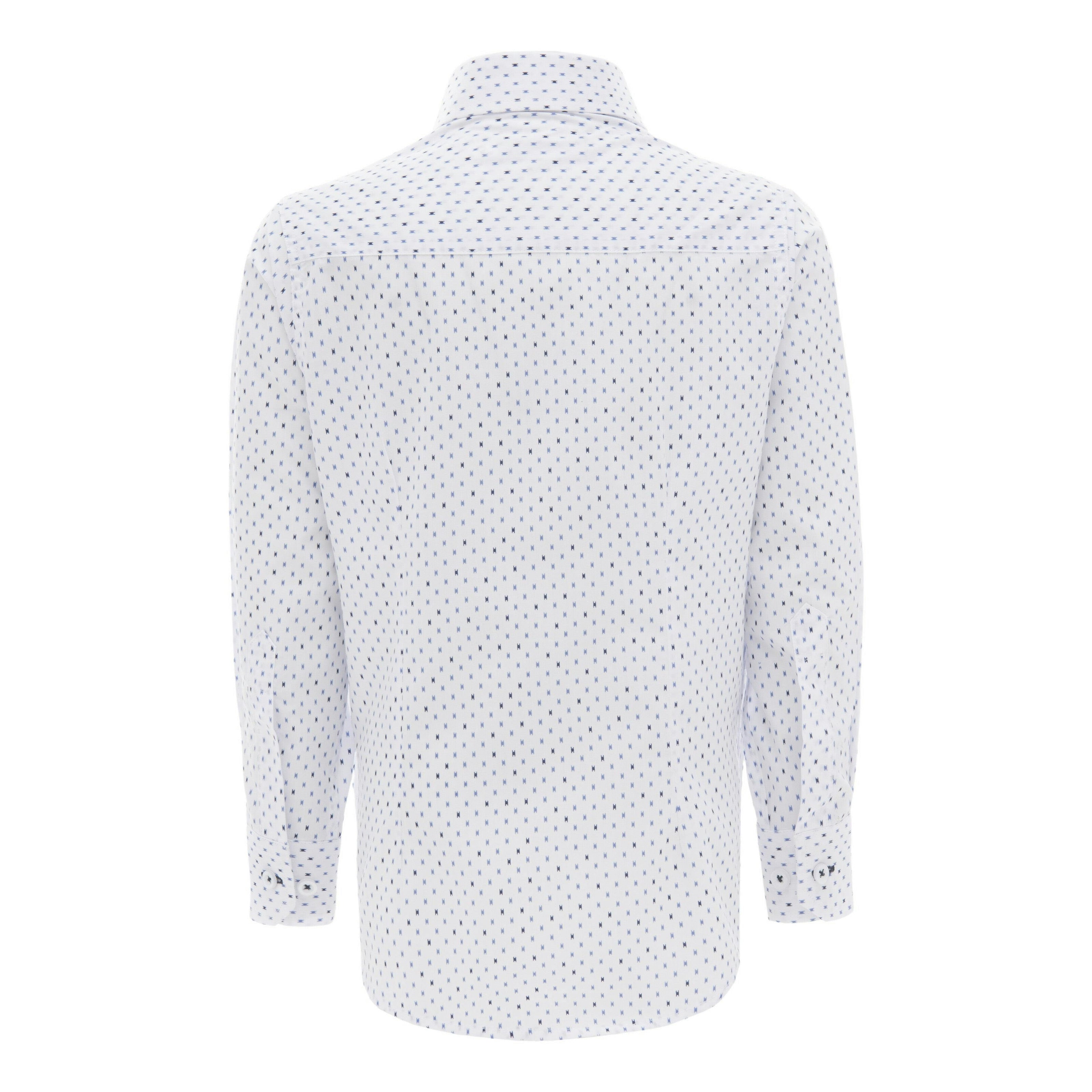 White Ticket Print Dress Shirt