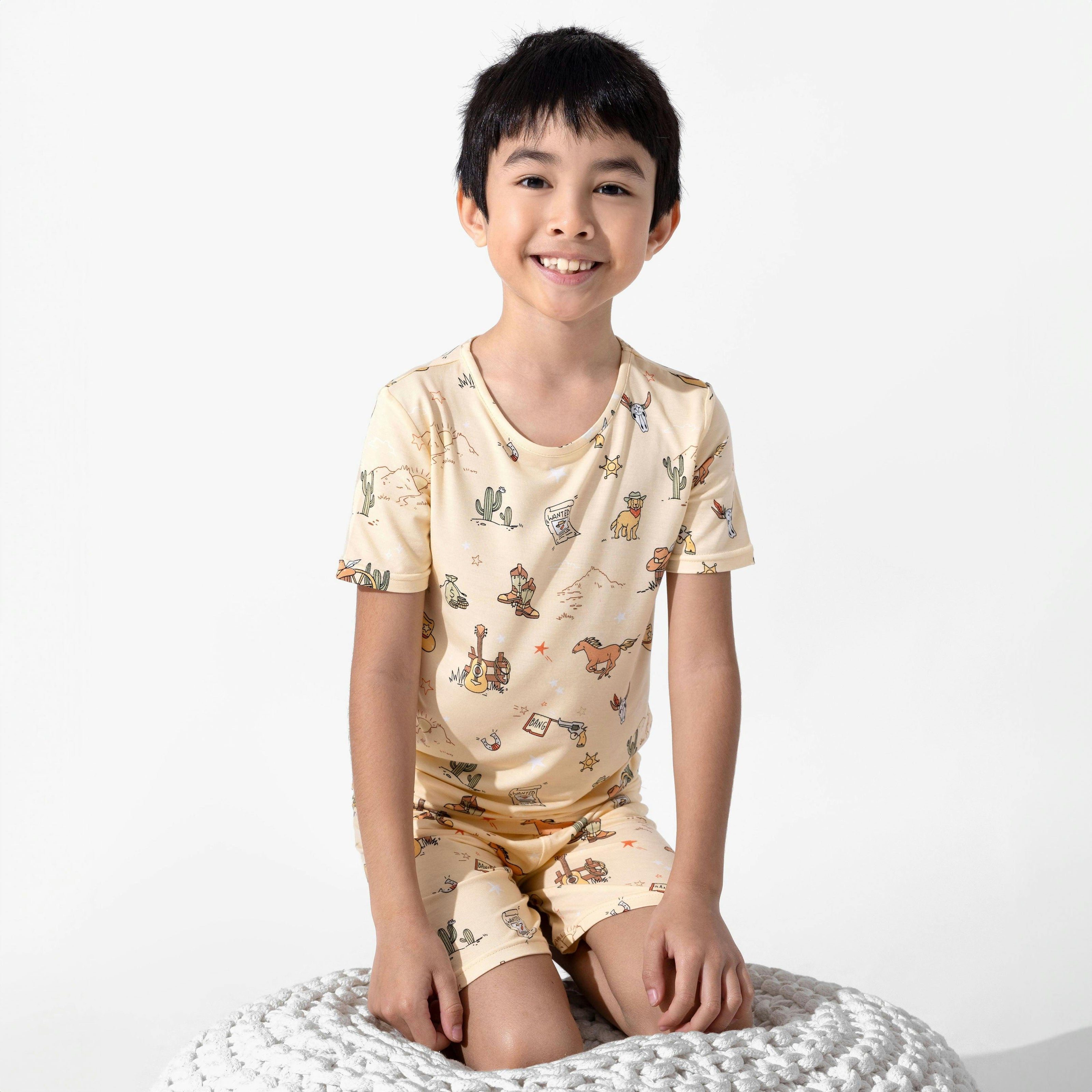 Cowboy Bamboo Kids Pajama Short Set