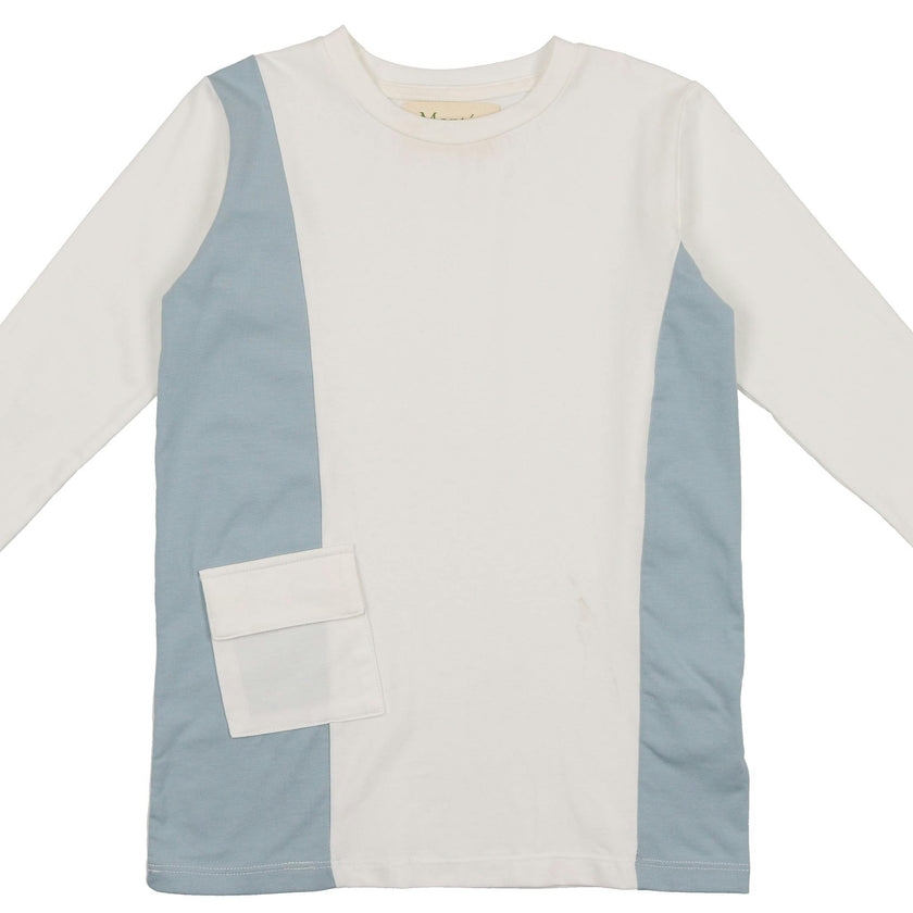 Colorblock Pocket 3-Quarter Sleeves Tee