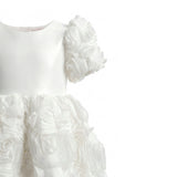 White Bow Rosette Dress