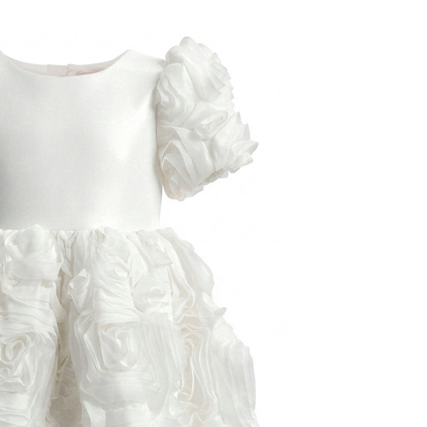 White Bow Rosette Dress
