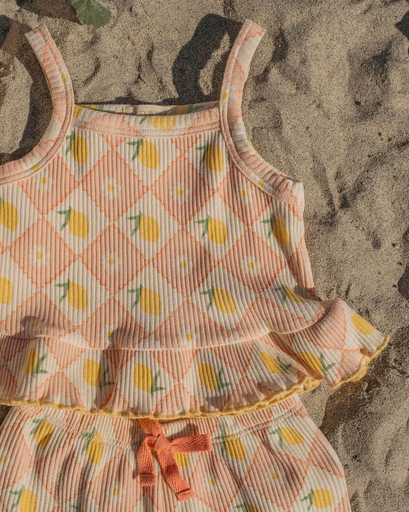 Rib Pant Set in Lemon Twist