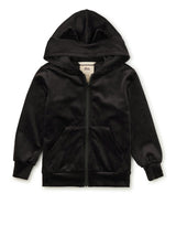 Cat Ears Velour Hoodie, Jet Black