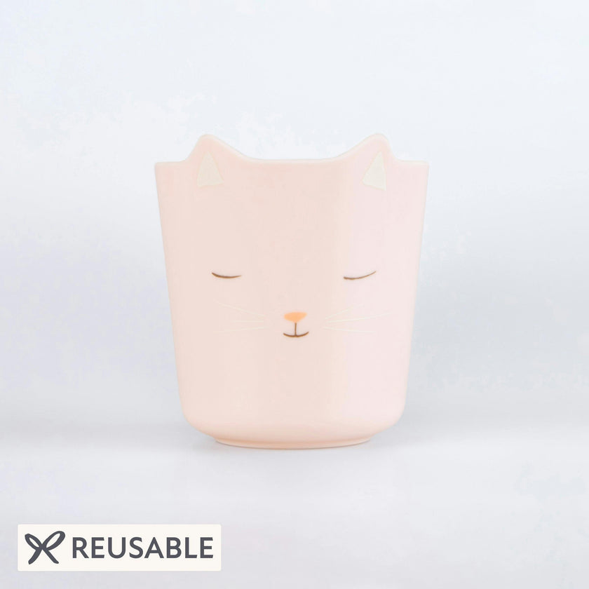 Reusable Pink Cat Cup