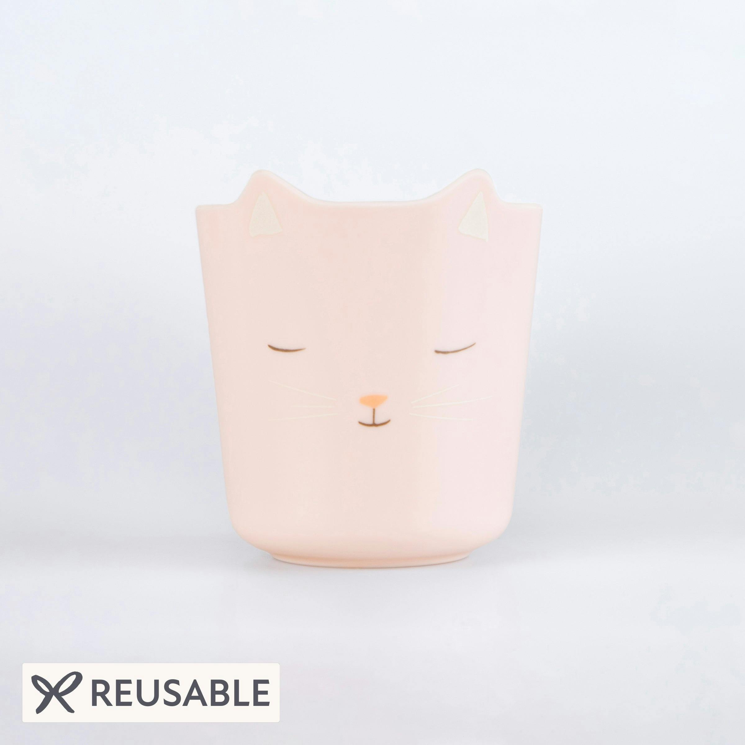 Reusable Pink Cat Cup
