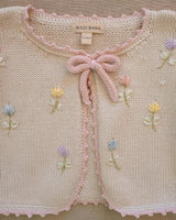 Embroidered Bolero in Pink/Natural