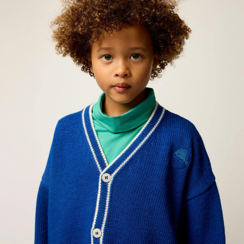 Wool Classroom Cardigan in Cobalt Blue
