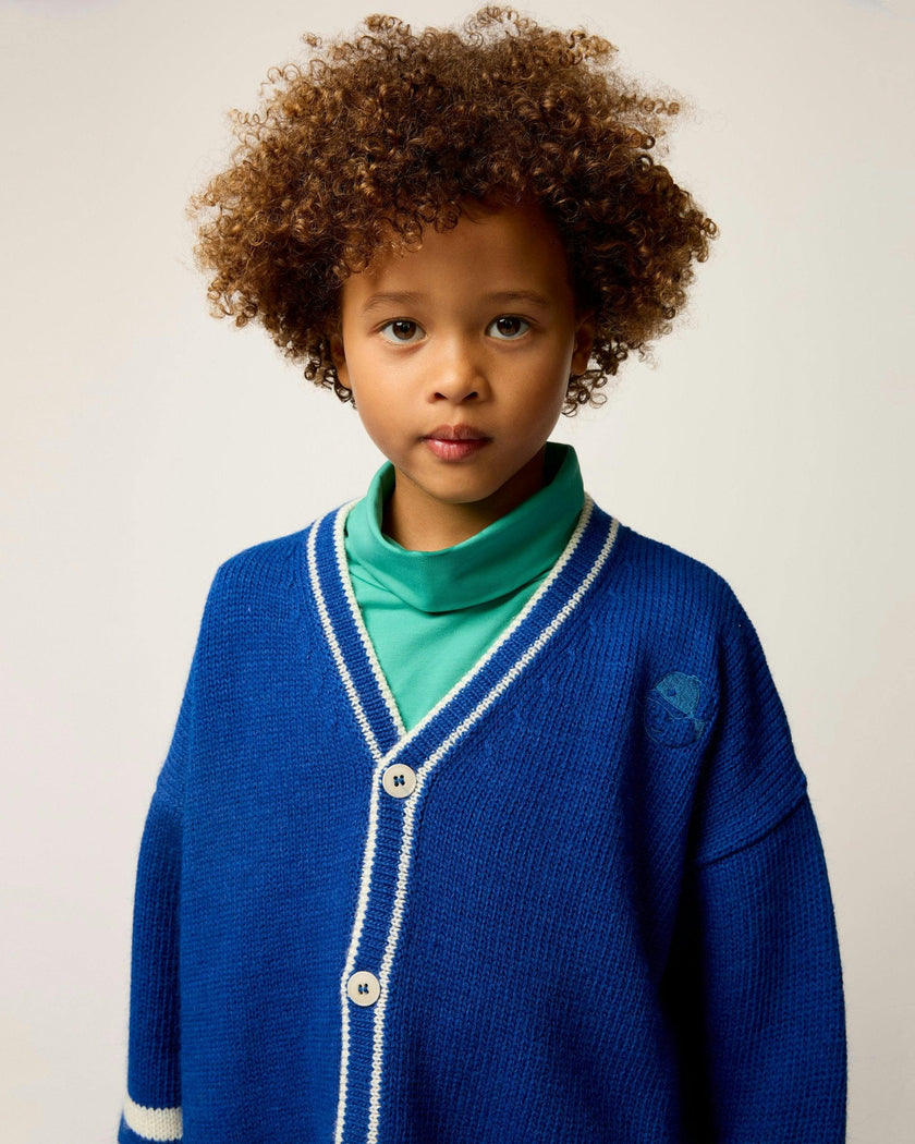 Wool Classroom Cardigan in Cobalt Blue