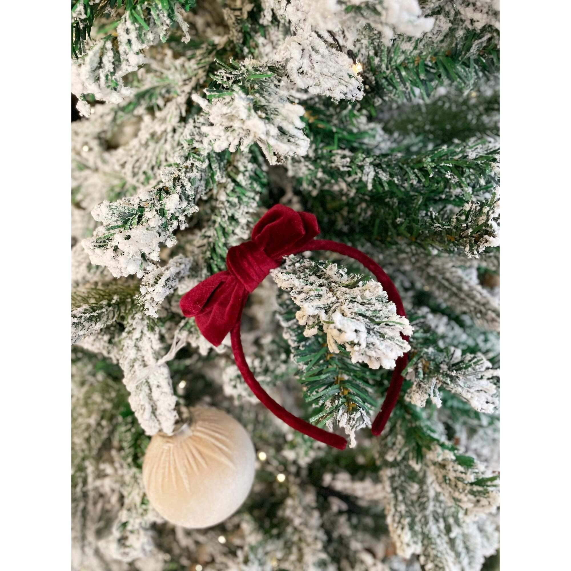Cotton Velvet Headband Bow