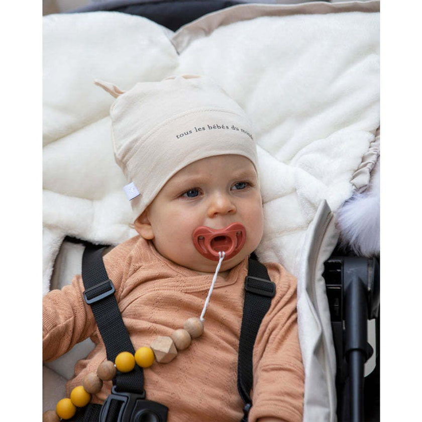 Cotton Top Knot Beanie