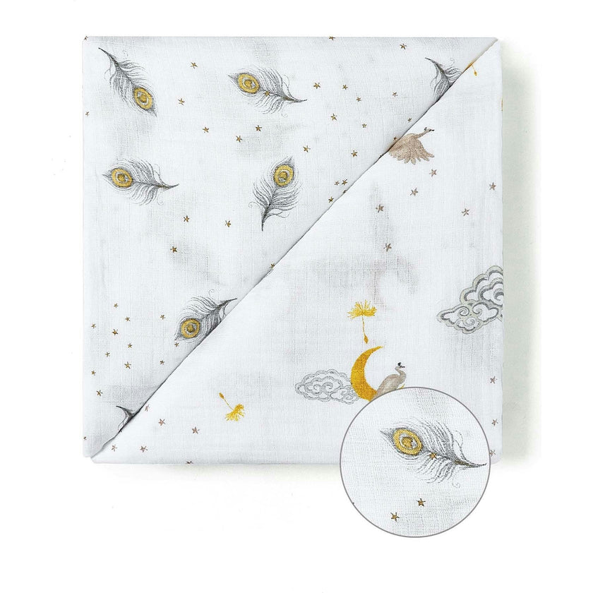 Organic Muslin Four-Layer Reversible Snug Blanket
