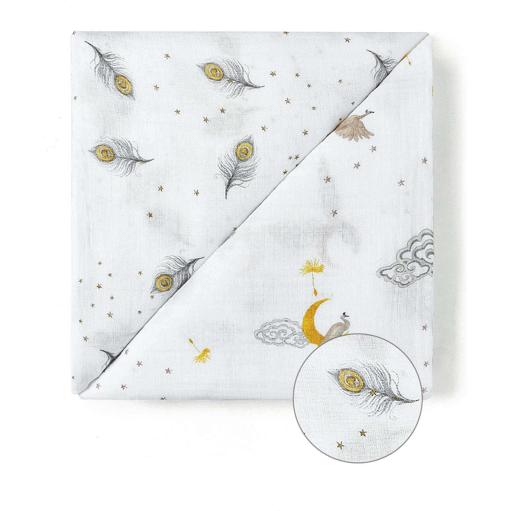Organic Muslin Four-Layer Reversible Snug Blanket