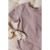 Short Sleeve Lap Shoulder Snap Onesie, Purple