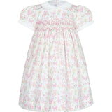 Butterflies Print Smocked Dress