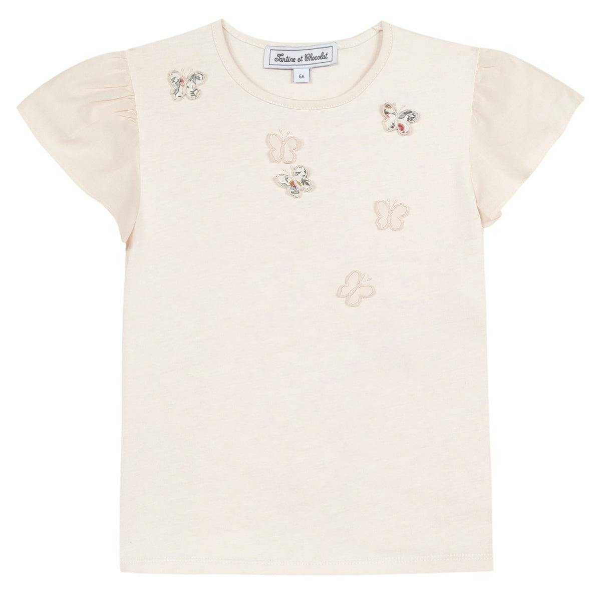 TARTINE ET CHOCOLAT Embroidered Butterfly T-shirt