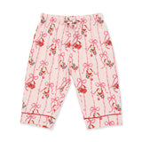 Bows & Santa - Knit Flame Resistant Kids Long Sleeve Coat Style with Pant