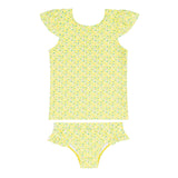 girls petite fleur cap sleeve rashguard set
