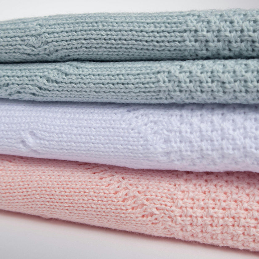 Classic Knit Receiving Blanket, Pink