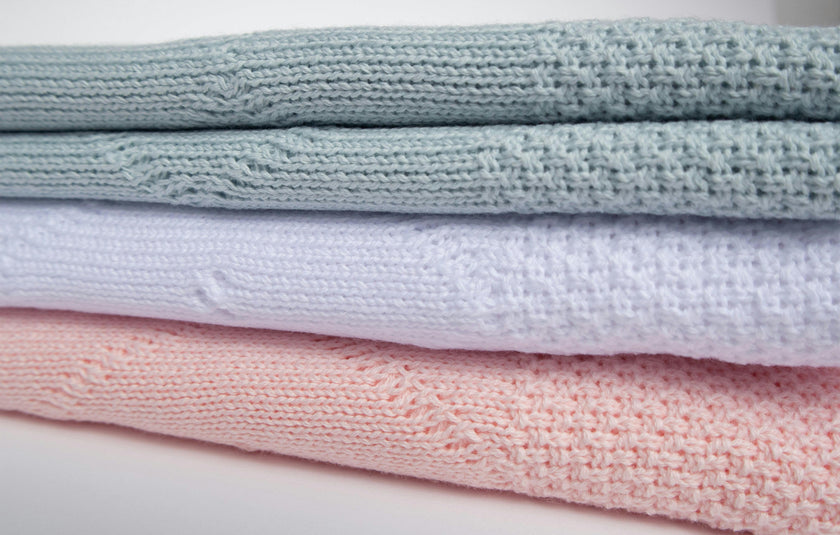 Classic Knit Receiving Blanket, Pink