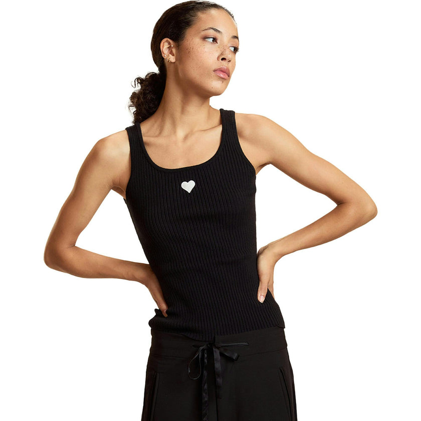 Heart Embroidered Knit Top