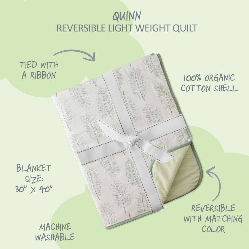 QUINN Reversible Light Weight Quilted Baby Blanket