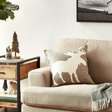 Hand Felted Wool Pillow - Cream Moose Silhouette Gray - 20" Arcadia Home
