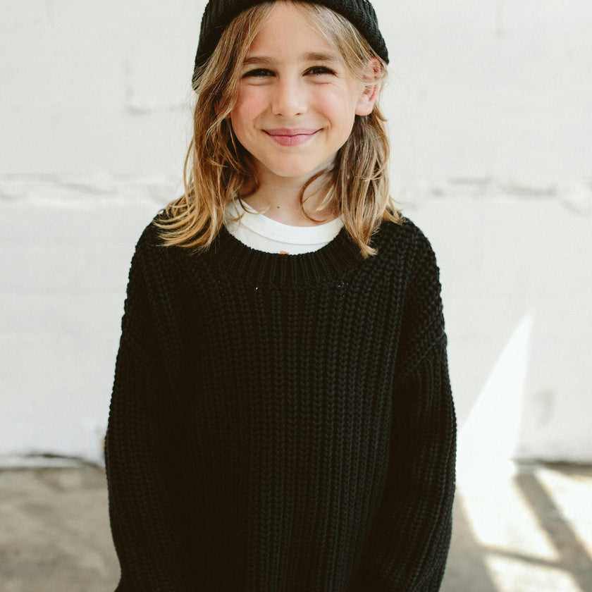 BIG KID CHUNKY KNIT SWEATER | SHADOW