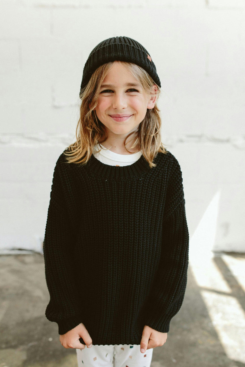 BIG KID CHUNKY KNIT SWEATER | SHADOW