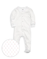The Organic Snap Footie [Pink Tiny Hearts]