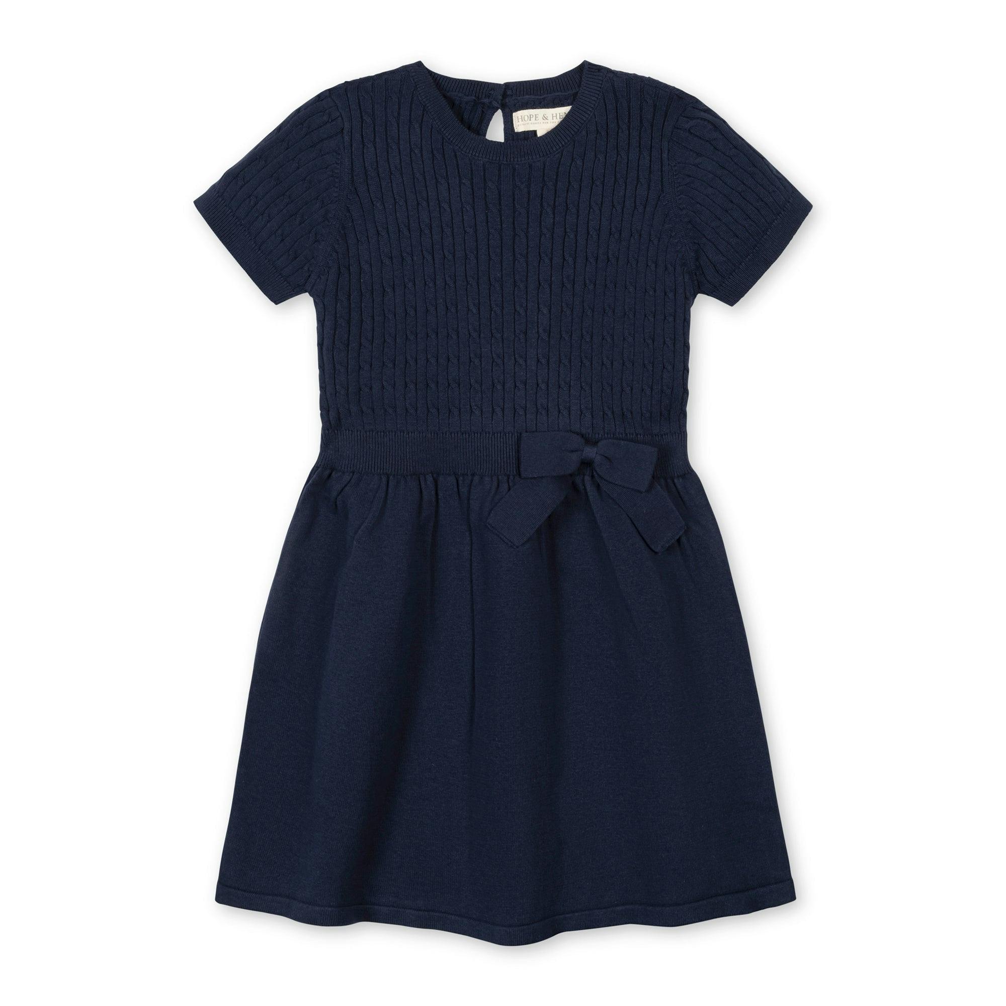 Organic Short Sleeve Cable Sweater Dress