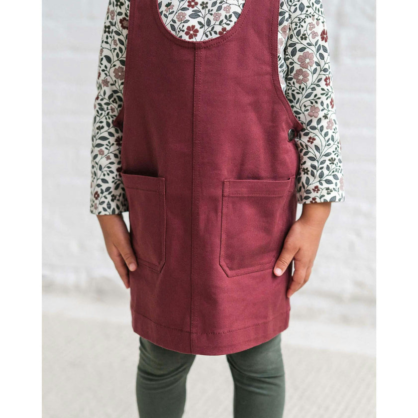 Alma Twill Jumper Dress - Olive