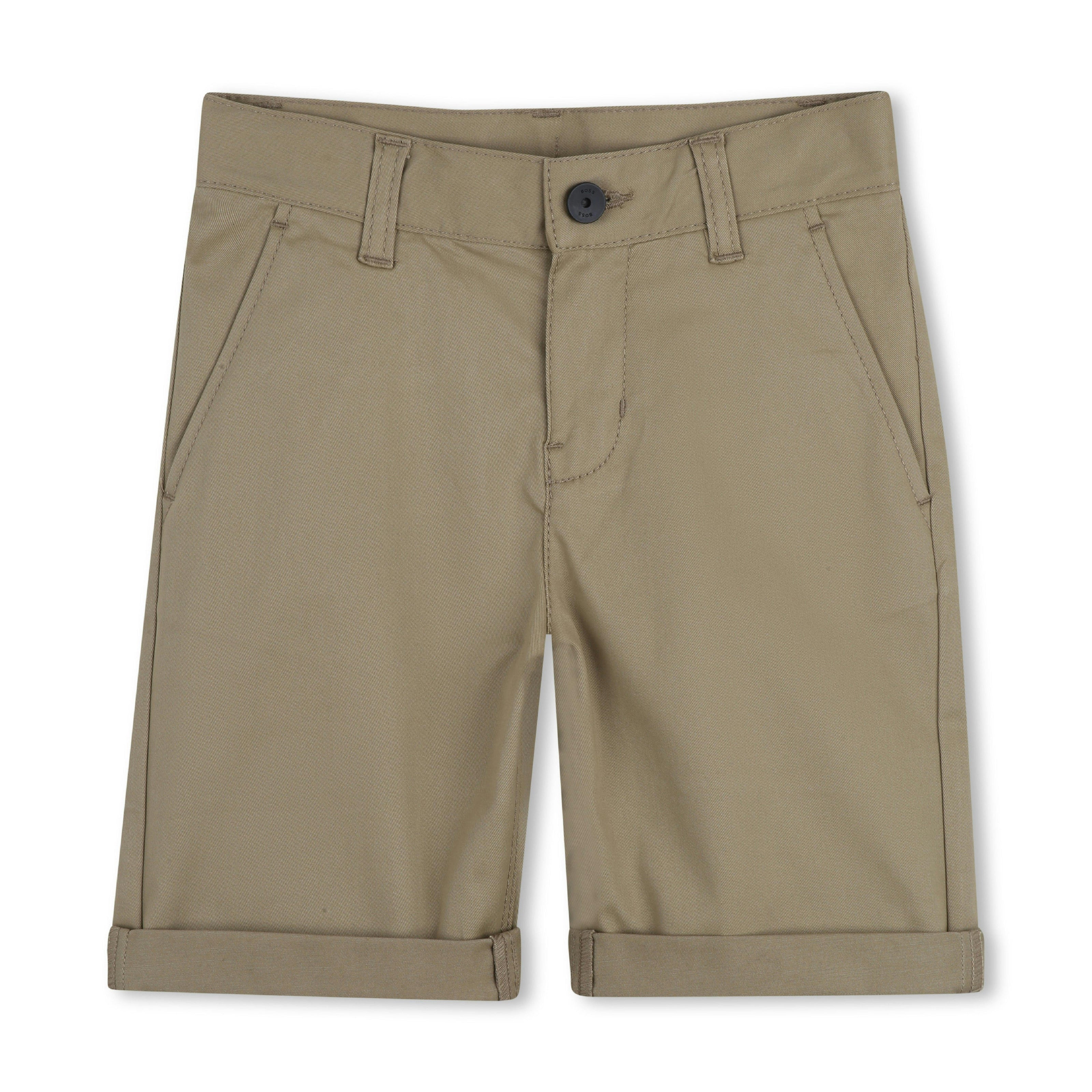 Brown Casual Folded Shorts