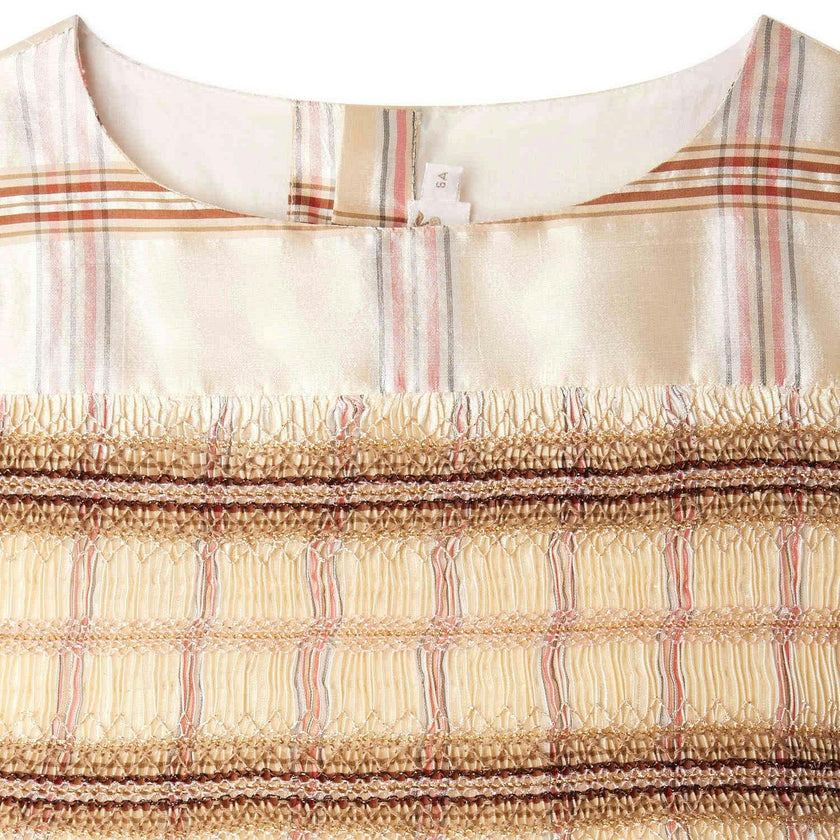 BONPOINT Duchesse Party Dress - Carreaux Ecru