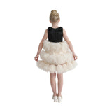 Black & Cream Celestine Ruffle Dress