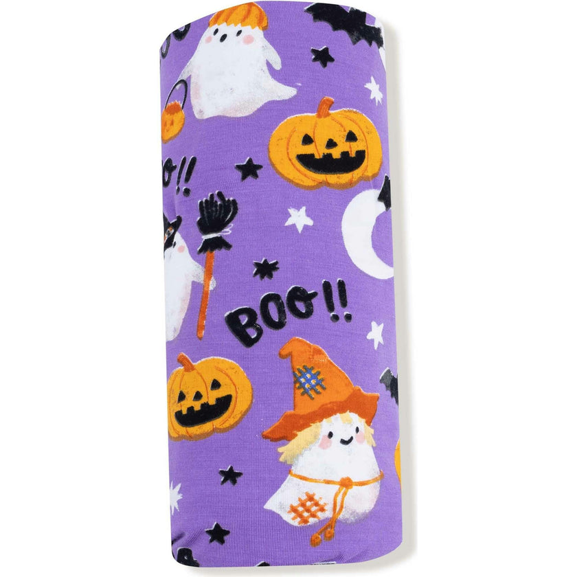 Costumed Ghosts - Glow In The Dark - Purple - Swaddle Blanket