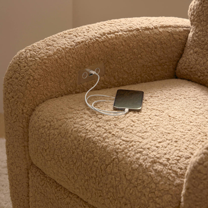 Nami Electronic & Swivel Glider Recliner With USB Port