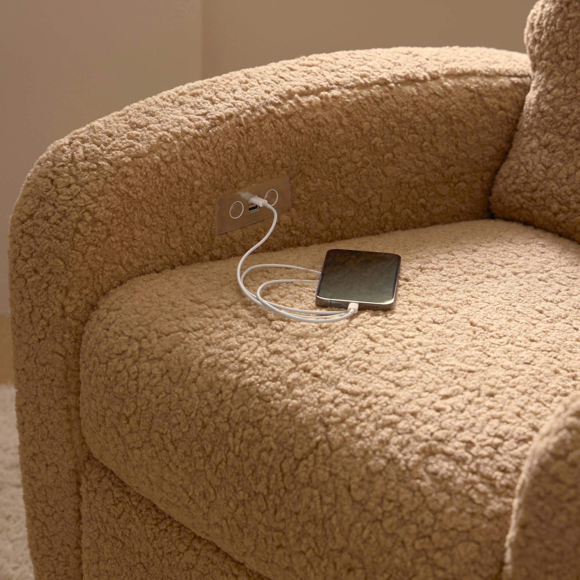 Nami Electronic & Swivel Glider Recliner With USB Port