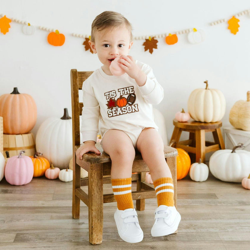Tis The Season Pumpkin Patch Long Sleeve Romper
