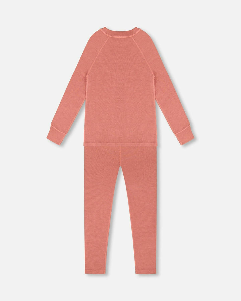 Merino Wool Base Layer Set Dusty Pink