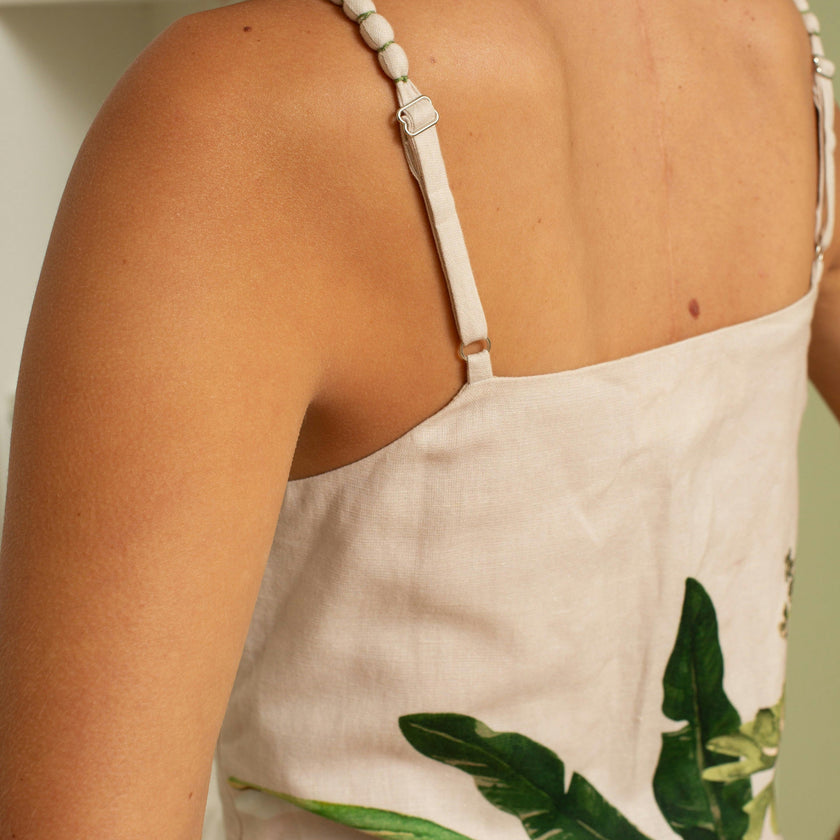 Parker Neutral Botanical Mini Dress