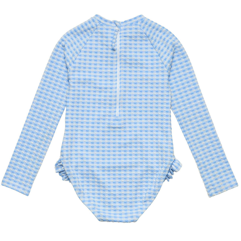 Seaside Gingham Leg Frill Surf Suit