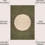 Cirkel Minimalist Geometric Dot Machine-washable Area Rug