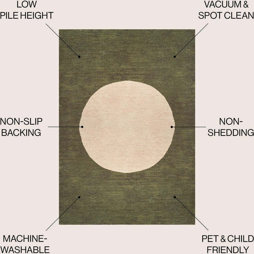 Cirkel Minimalist Geometric Dot Machine-washable Area Rug