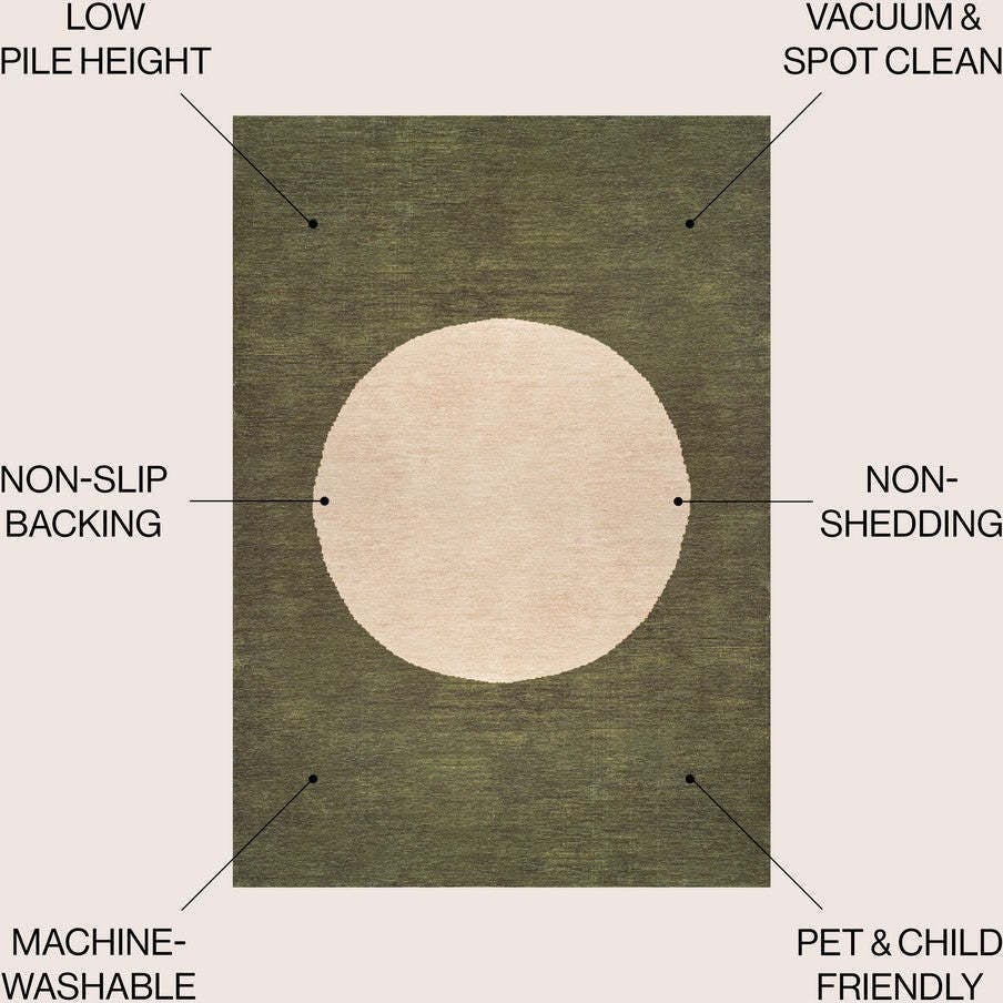 Cirkel Minimalist Geometric Dot Machine-washable Area Rug