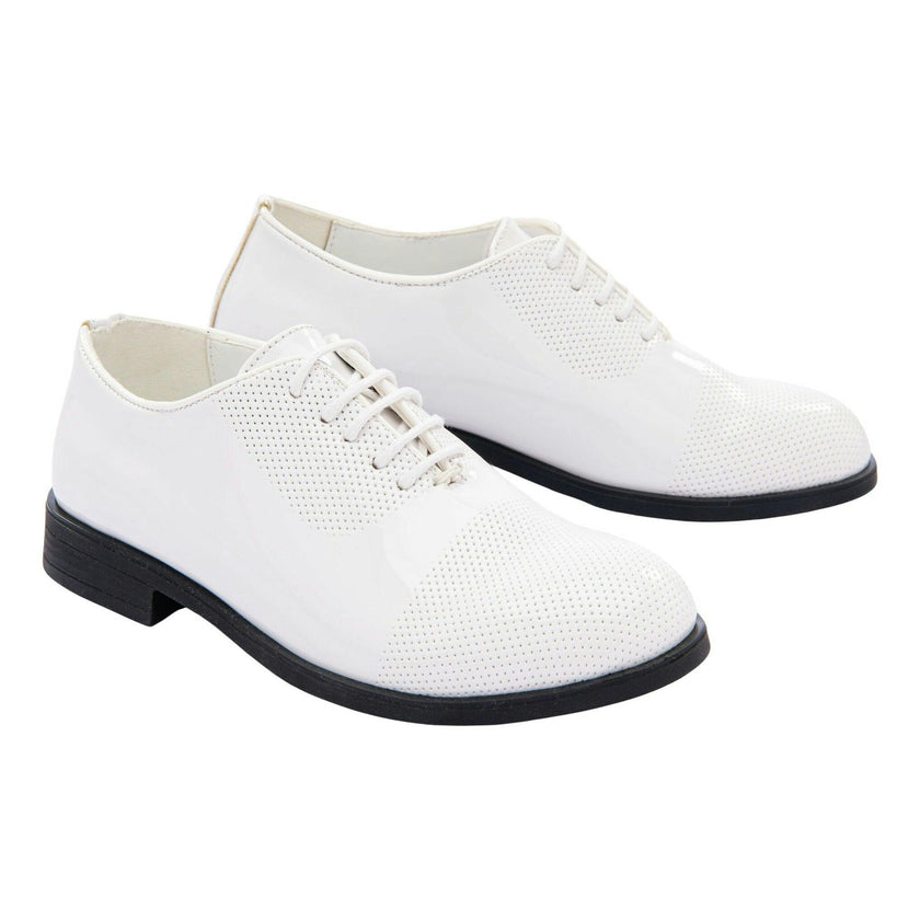 White Closed Lace Dress Shoes