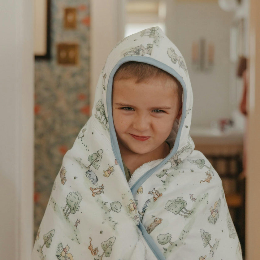 Premium Big Kid Hooded Towel - Hundred Acre Wood