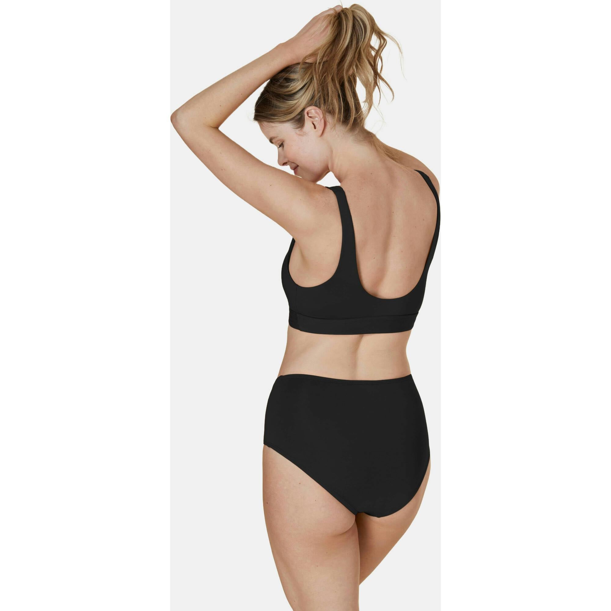 The High Waist Bikini Bottom - Eco Nylon - Black
