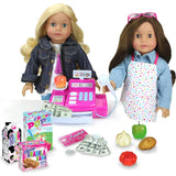 18" Doll Cash Register & Food Play Set