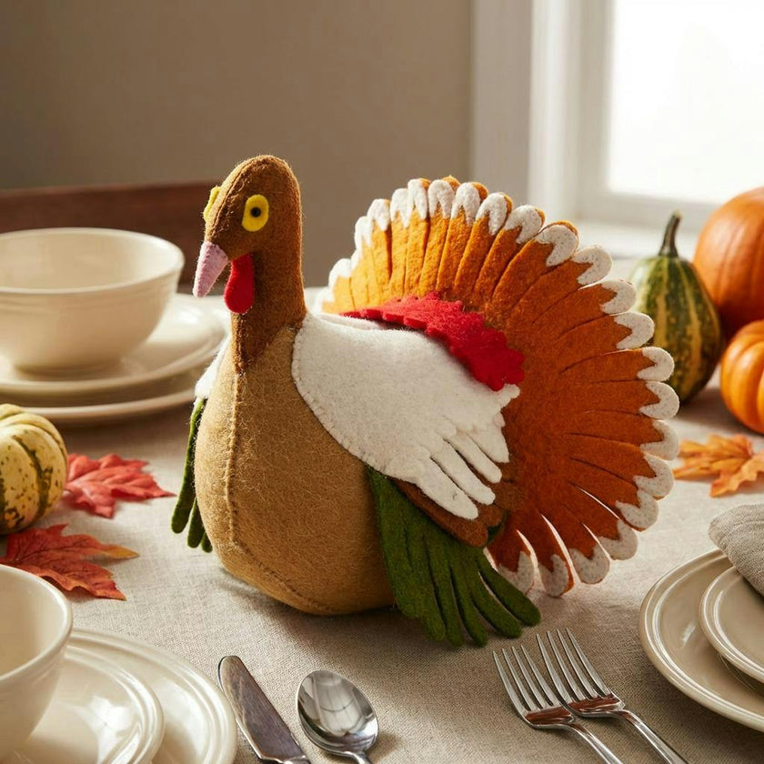Handmade Decorative Turkey Hand Felted Wool