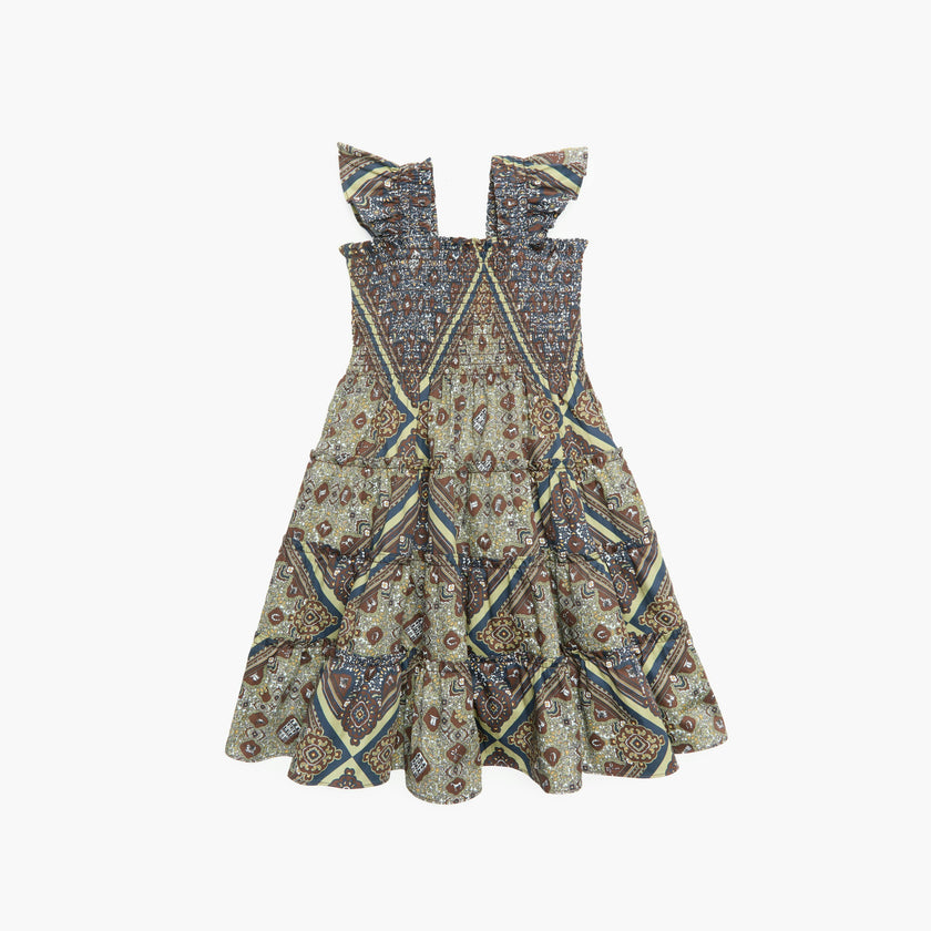 The Tiny Ellie Nap Dress - Olive Equestrian Scarf